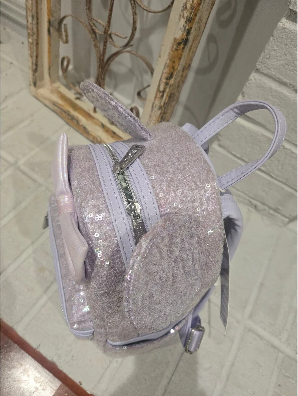 Disney Parks Loungefly Sequined Lavender Mini Backpack